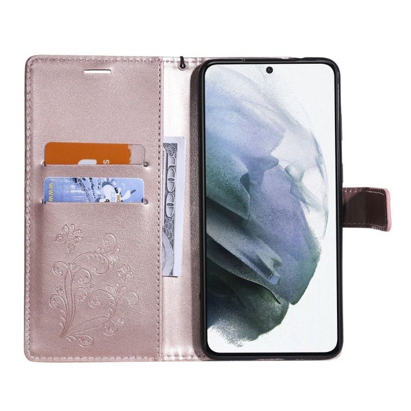 Flipové Pouzdro Na Samsung Galaxy S21 5G Motýli Podpůrných Funkcí