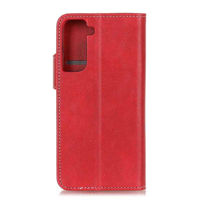 Flipové Pouzdro Na Samsung Galaxy S21 5G Odkryté Švy Ve Tvaru S
