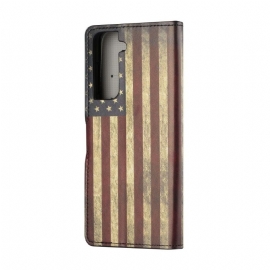 Flipové Pouzdro Na Samsung Galaxy S21 5G Vintage Americká Vlajka