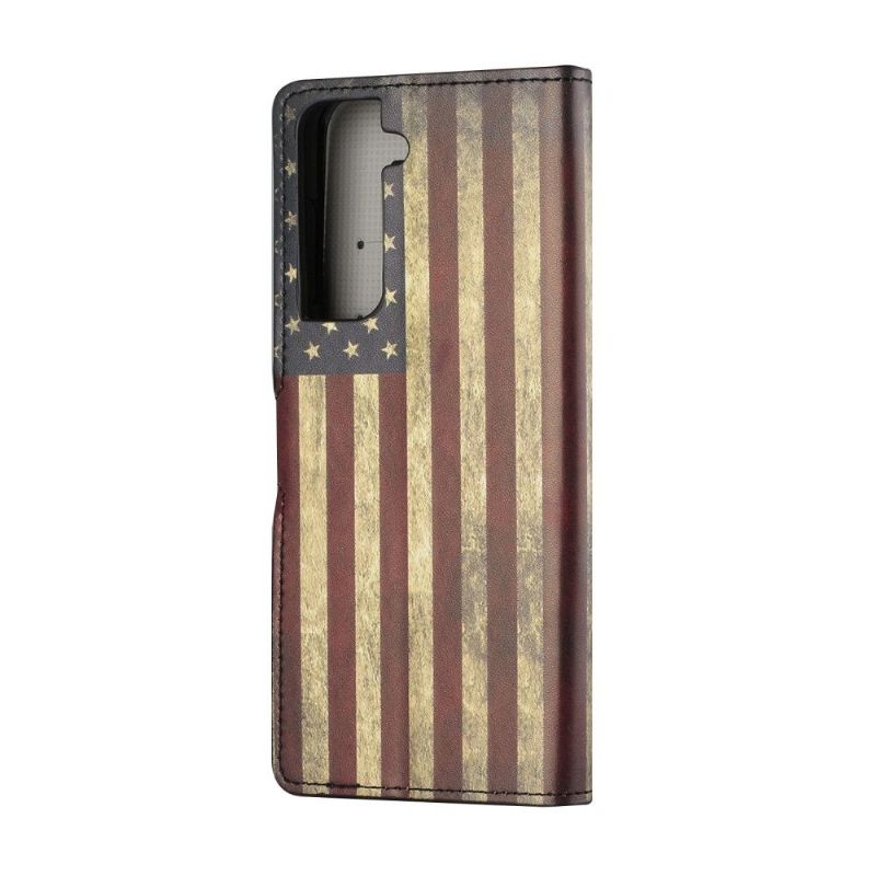 Flipové Pouzdro Na Samsung Galaxy S21 5G Vintage Americká Vlajka