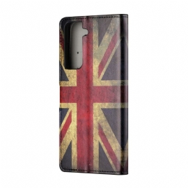 Flipové Pouzdro Na Samsung Galaxy S21 5G Vintage Anglická Vlajka