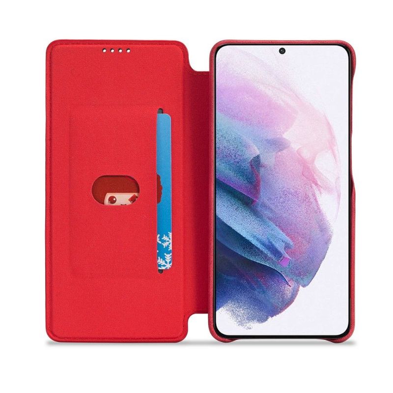 Kožené Pouzdro Na Samsung Galaxy S21 5G Pevný Oblek Z Umělé Kůže