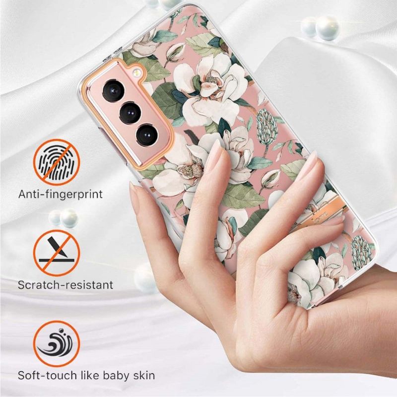 Kryt Na Samsung Galaxy S21 5G Bílá Květinová Gardénie