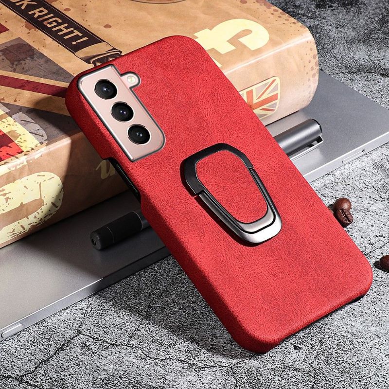 Kryt Na Samsung Galaxy S21 5G Imitace Kůže Se Stojanem