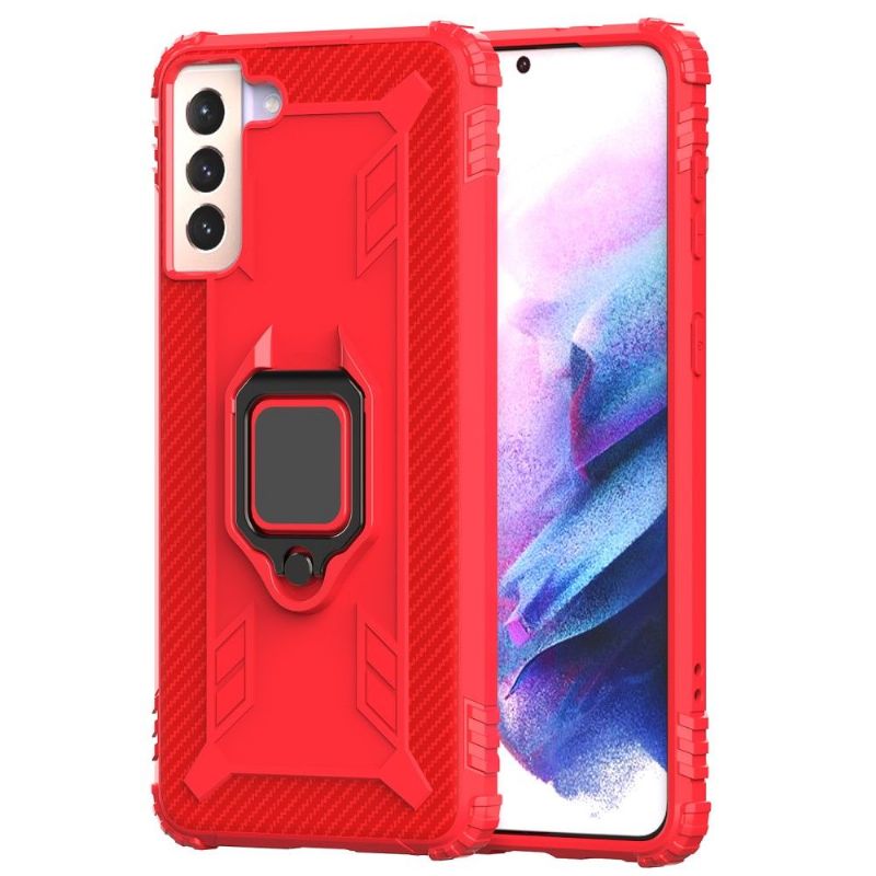 Kryt Na Samsung Galaxy S21 5G Karbonový Vzhled S Kroužkem