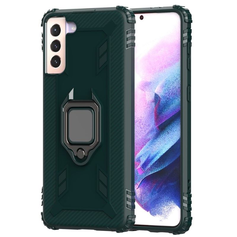 Kryt Na Samsung Galaxy S21 5G Karbonový Vzhled S Kroužkem