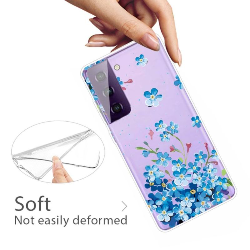 Kryt Na Samsung Galaxy S21 5G Modré Květy