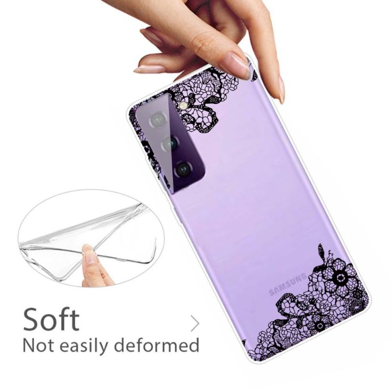 Kryt Na Samsung Galaxy S21 5G Průhledná Květinová Krajka