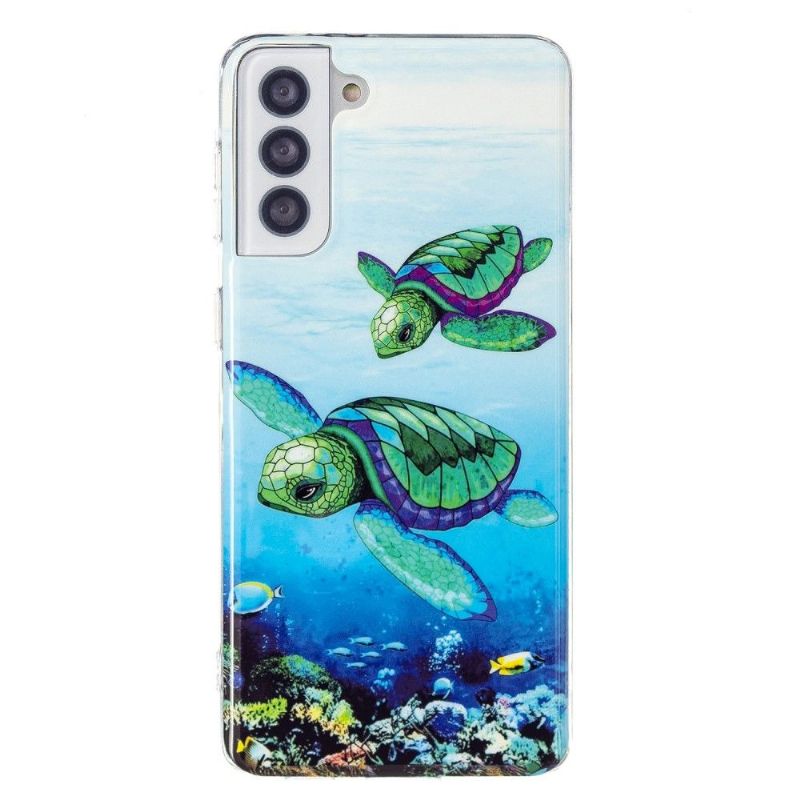 Kryty Na Mobil Na Samsung Galaxy S21 5G Fluorescenční Želvy