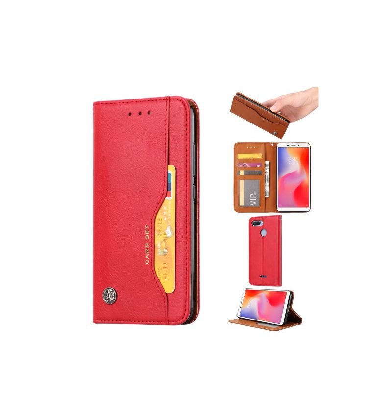 Kožené Pouzdro Folio Na Xiaomi Redmi 6 Kožené Pouzdro Na Karty