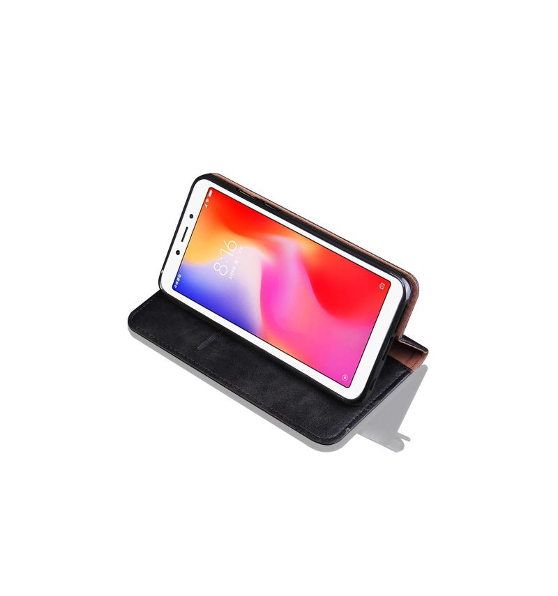 Kožené Pouzdro Folio Na Xiaomi Redmi 6 Nebeské Chytré Retro