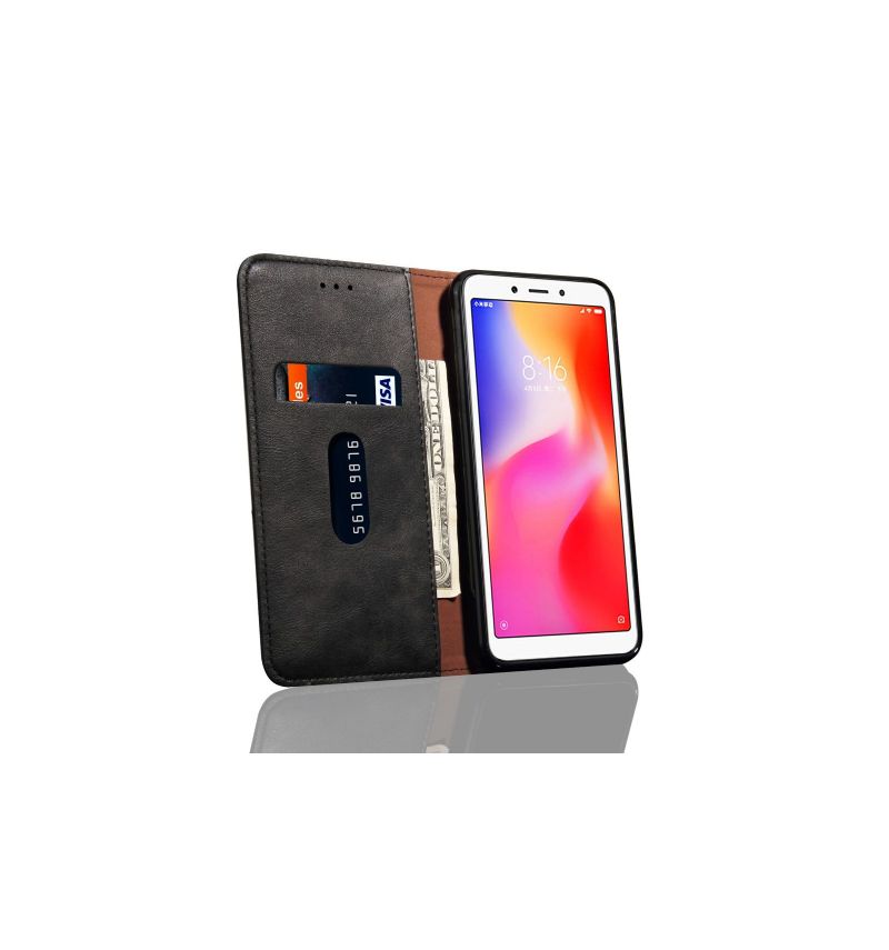 Kožené Pouzdro Folio Na Xiaomi Redmi 6 Nebeské Chytré Retro