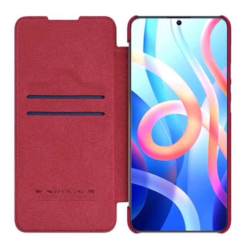 Flipové Pouzdro Na Poco M4 Pro 5G Kožený Efekt Řady Qin