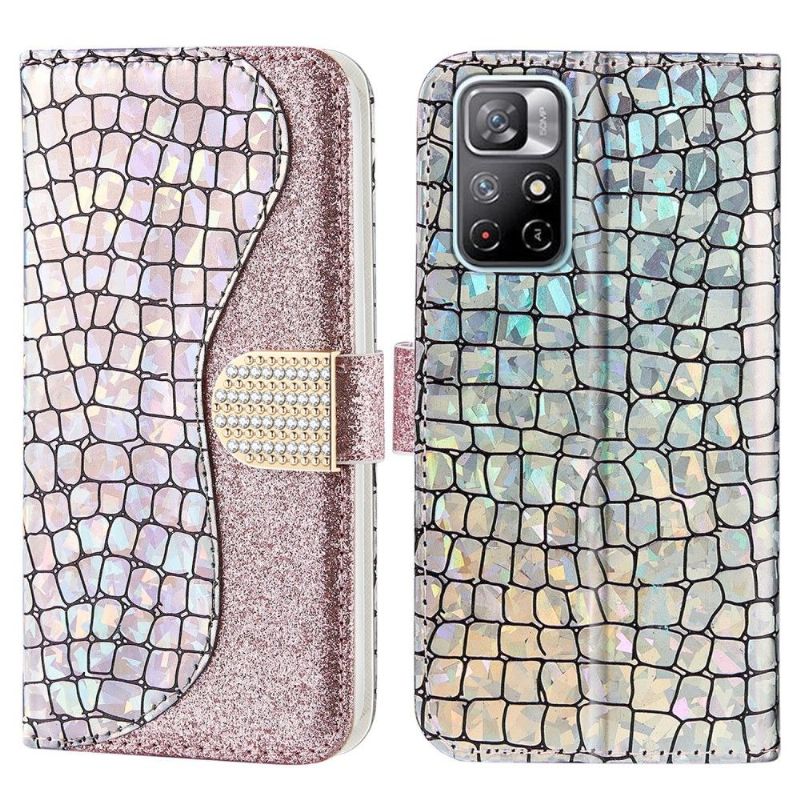 Flipové Pouzdro Na Poco M4 Pro 5G Luxusní Croco Flitry