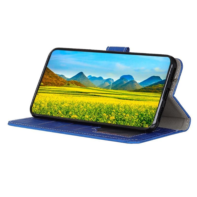 Flipové Pouzdro Na Poco M4 Pro 5G Umělá Kůže Croc Look