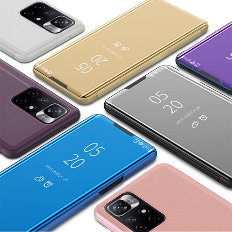 Kryt Na Poco M4 Pro 5G Flipové Pouzdro Zrcadlový Efekt