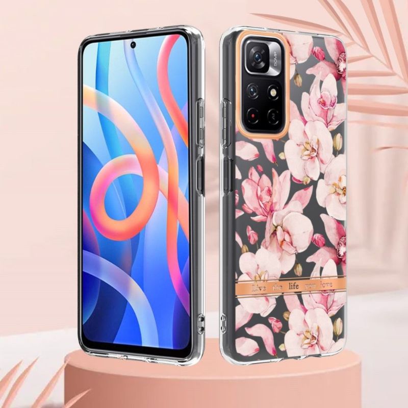 Kryt Na Poco M4 Pro 5G Růžový Květ Gardénie