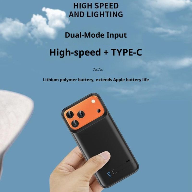 Externí Pouzdro S Baterií 5000 Mah Pro iPhone 17 Pro S Vestavěným Stojánkem