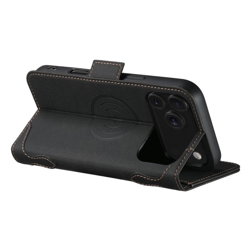 Kožené Pouzdro Folio iPhone 17 Pro Kompatibilní S Magsafe Textura Liči