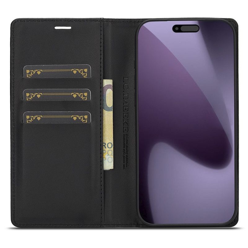 Kožené Pouzdro Folio Na iPhone 17 Pro Lc.imeeke Uhlíková Vlákna