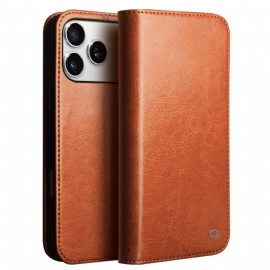 Kožené Pouzdro Folio Na iPhone 17 Pro Vintage Qialino