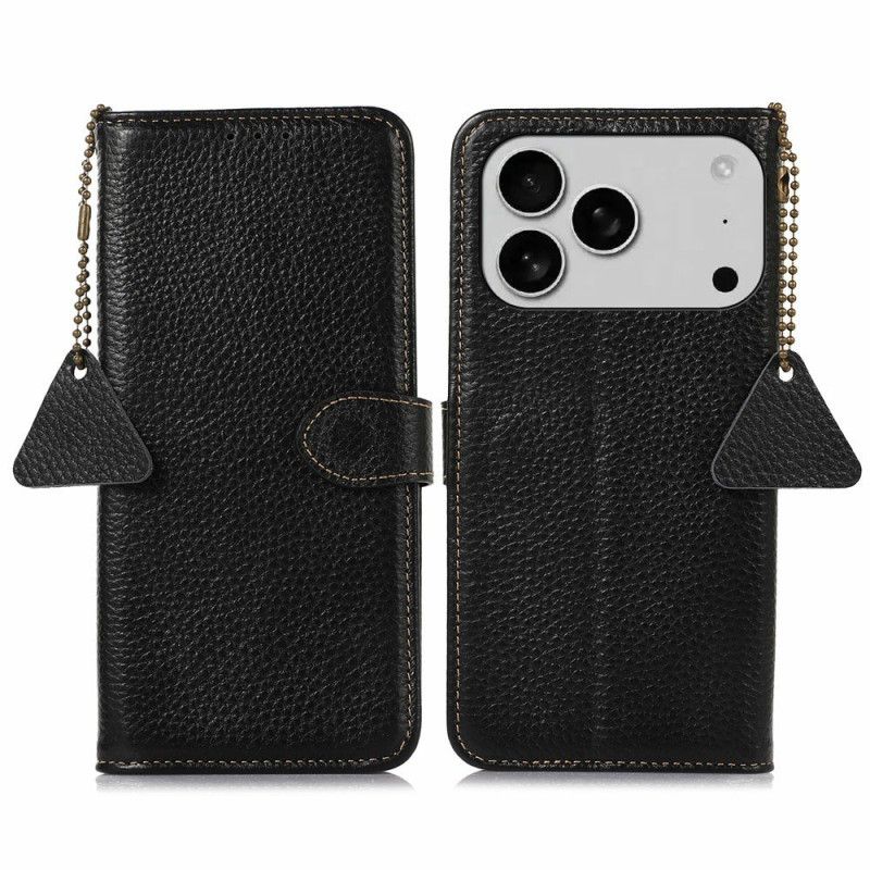 Kožený Kryt iPhone 17 Pro Texturovaná Kůže S Blokováním Rfid