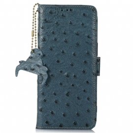 Kožený Kryt iPhone 17 Pro Texturovaná Pštrosí Kůže