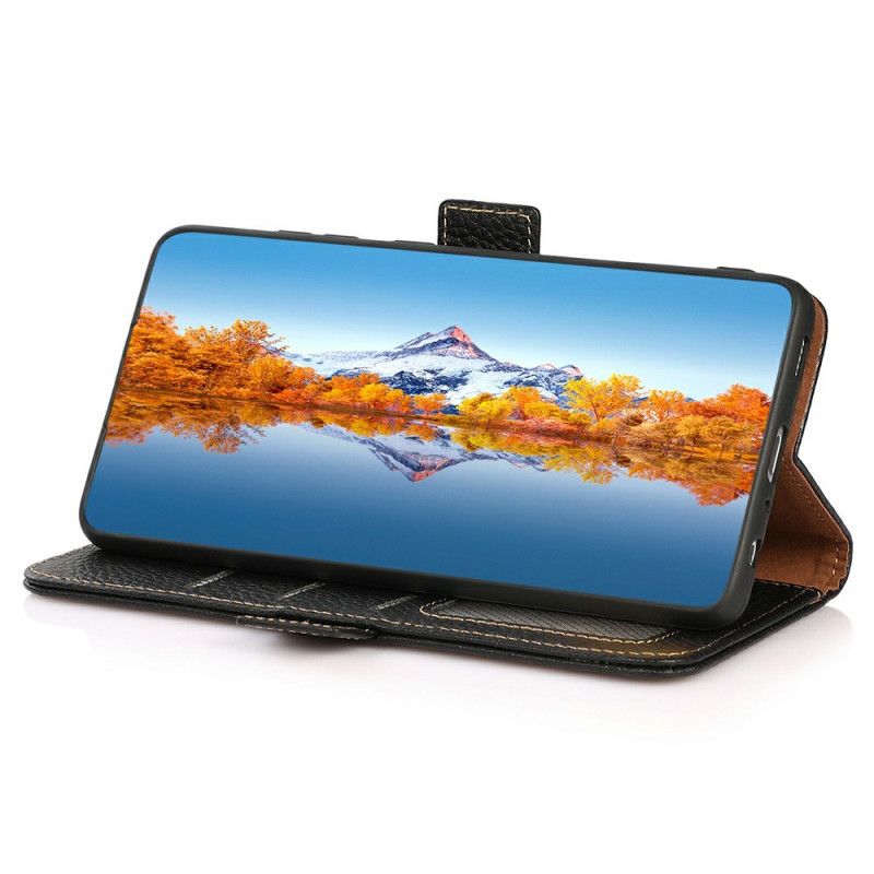 Kožený Kryt Na iPhone 17 Pro Khazneh Texturovaná Kůže S Rfid Ochranou