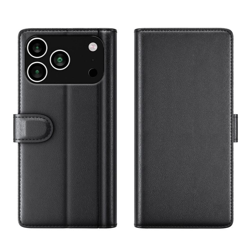 Kožený Kryt Na iPhone 17 Pro Peněženka Z Pravé Kůže