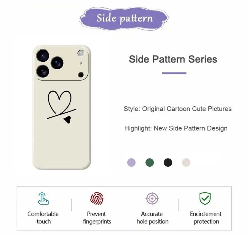 Kryt iPhone 17 Pro Tekuté Silikonové Srdce