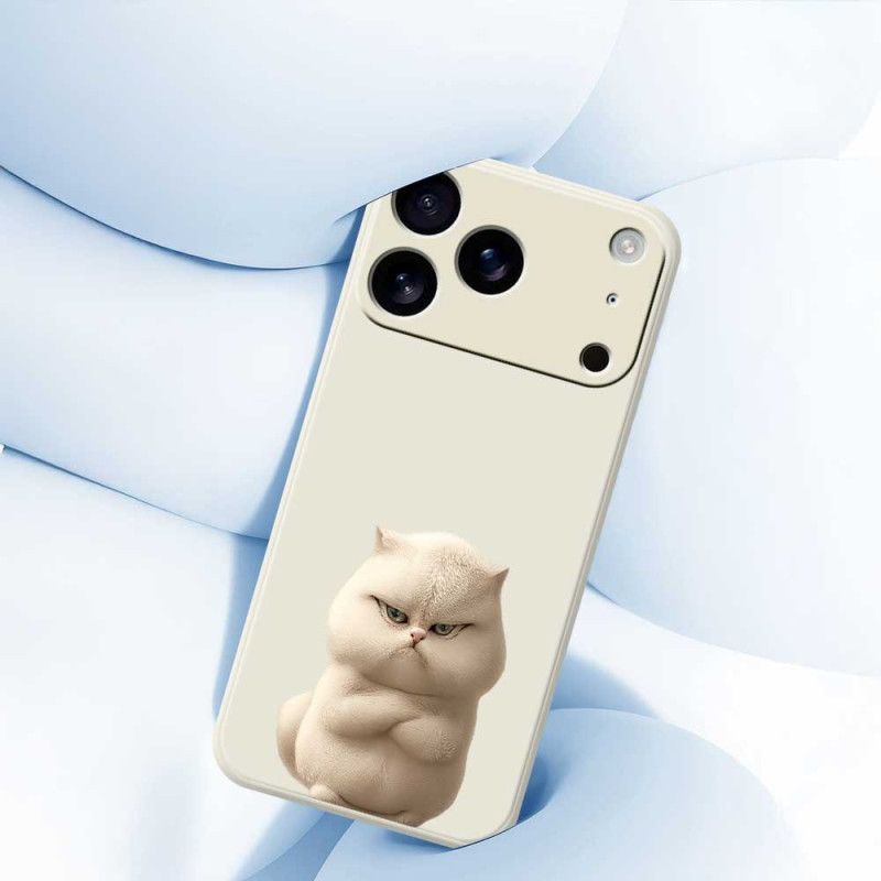 Kryt iPhone 17 Pro Tekutý Silikon S Rozzlobenou Kočkou