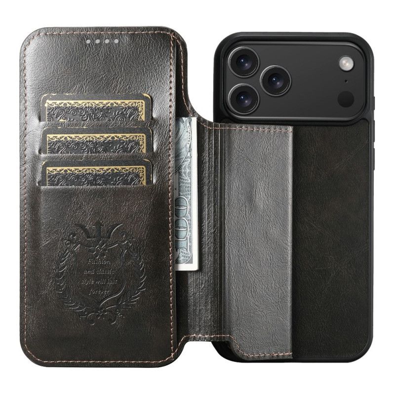 Peněženková Pouzdra iPhone 17 Pro Kompatibilní S Magsafe Kožený Efekt