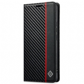 Kožené Pouzdro Xiaomi Redmi Note 14 Pro 4g Kryty Na Mobil Textura Z Uhlíkových Vláken