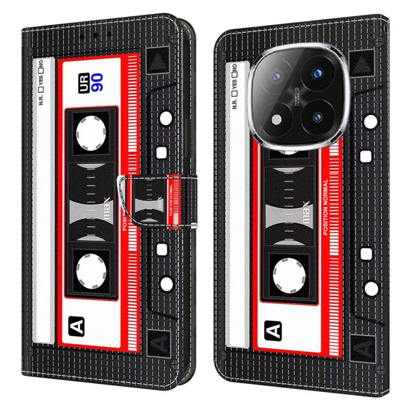 Kožený Kryt Na Xiaomi Redmi Note 14 Pro 4g Kazetový Magnetofon