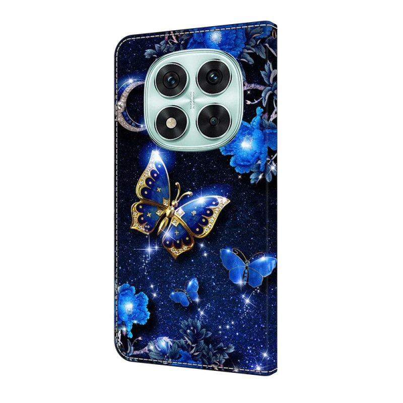 Kožený Kryt Na Xiaomi Redmi Note 14 Pro 4g Lesklí Motýli