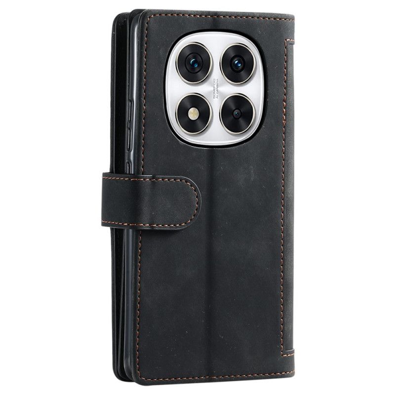 Kožený Kryt Na Xiaomi Redmi Note 14 Pro 4g Pouzdra Na 9 Karet S Popruhem