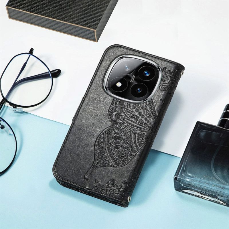 Kožený Kryt Xiaomi Redmi Note 14 Pro 4g Barokní Motýl