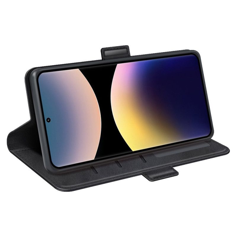 Kožený Kryt Xiaomi Redmi Note 14 Pro 4g Dvojitá Spona