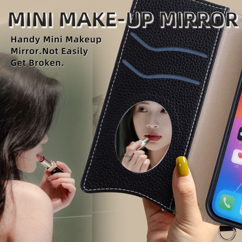 Kožený Kryt Xiaomi Redmi Note 14 Pro 4g Dvoubarevná Peněženka S Řetízkem