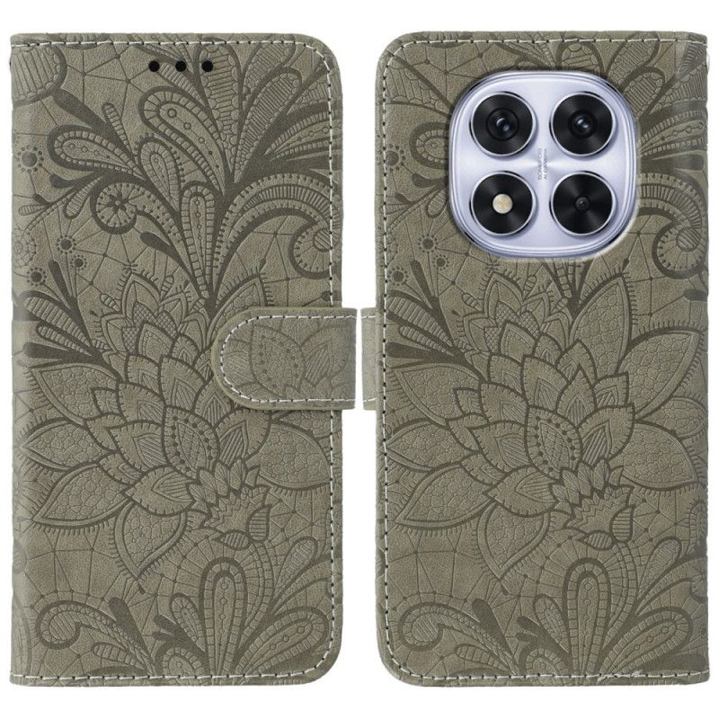 Kožený Kryt Xiaomi Redmi Note 14 Pro 4g Květinová Krajka