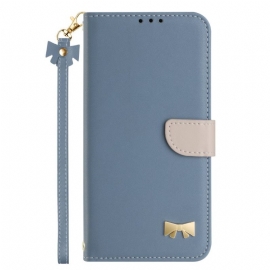 Kožený Kryt Xiaomi Redmi Note 14 Pro 4g Motýlek S Páskem