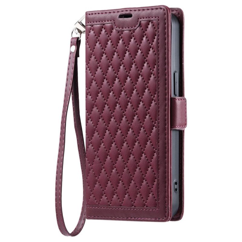 Kožený Kryt Xiaomi Redmi Note 14 Pro 4g Prošívané S Popruhem