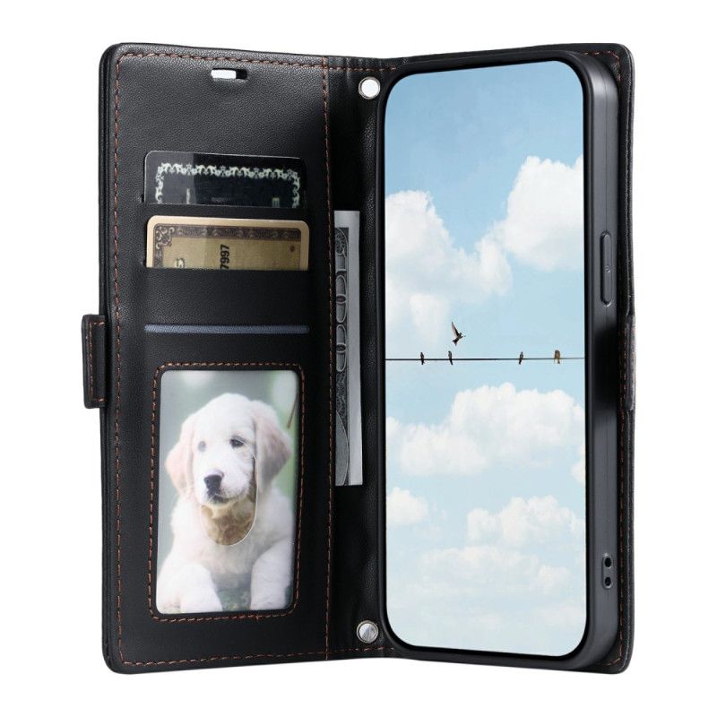 Kožený Kryt Xiaomi Redmi Note 14 Pro 4g Prošívané S Popruhem