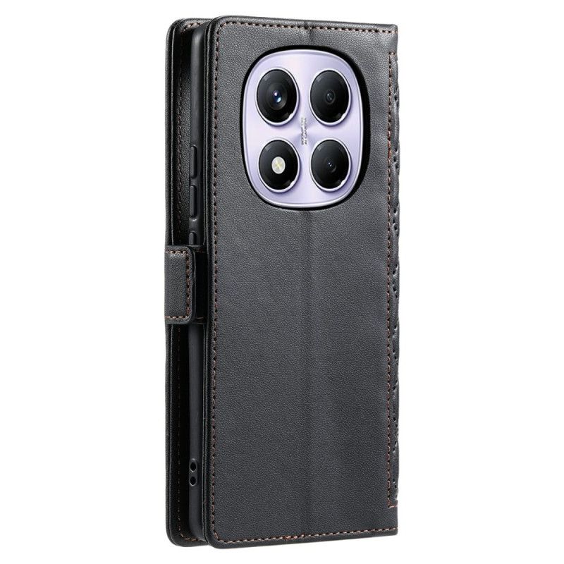 Kožený Kryt Xiaomi Redmi Note 14 Pro 4g Prošívané S Popruhem