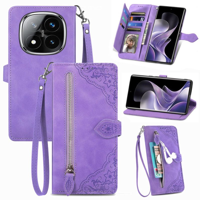 Kožený Kryt Xiaomi Redmi Note 14 Pro 4g Semišová Krajka Efekt