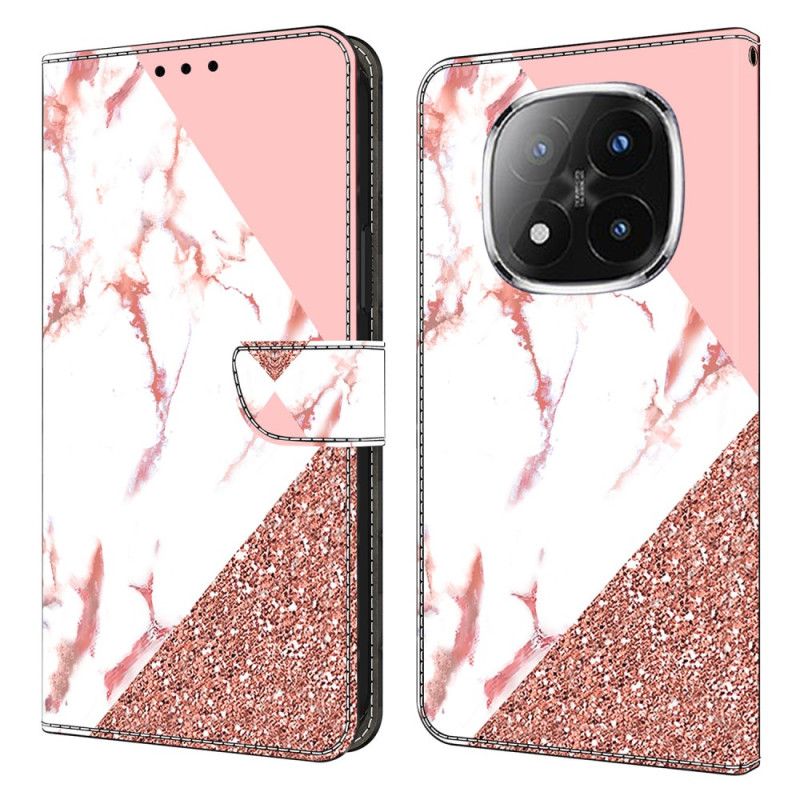 Kožený Kryt Xiaomi Redmi Note 14 Pro 4g Trojúhelníkový Mramor