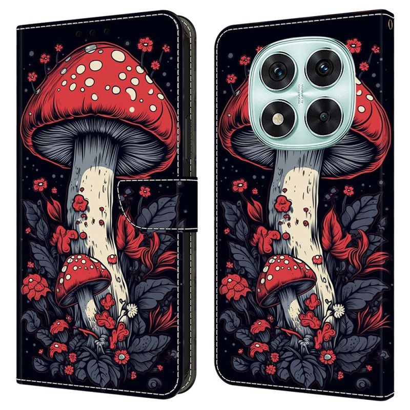 Kožený Kryt Xiaomi Redmi Note 14 Pro 4g Červené Houby