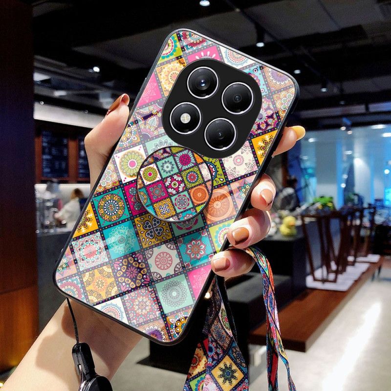 Kryt Xiaomi Redmi Note 14 Pro 4g Stojan A Popruh S Patchworkovým Vzorem