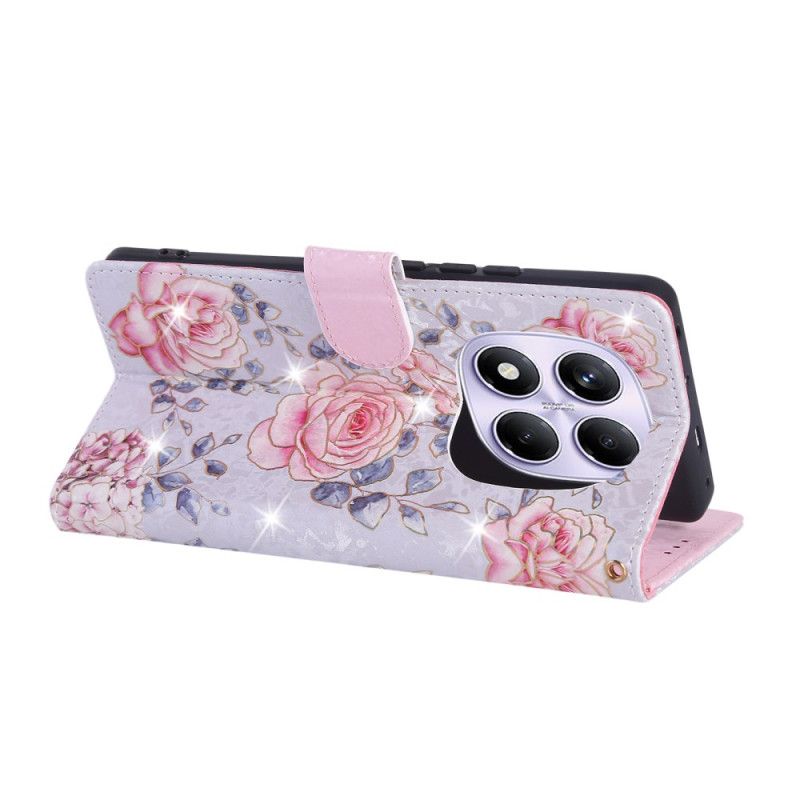 Peněženková Pouzdra Xiaomi Redmi Note 14 Pro 4g Květinový Vzor S Rfid Blokováním