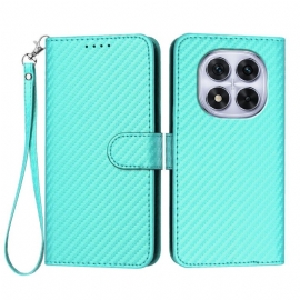 Peněženková Pouzdra Xiaomi Redmi Note 14 Pro 4g Textura Z Uhlíkových Vláken S Popruhem